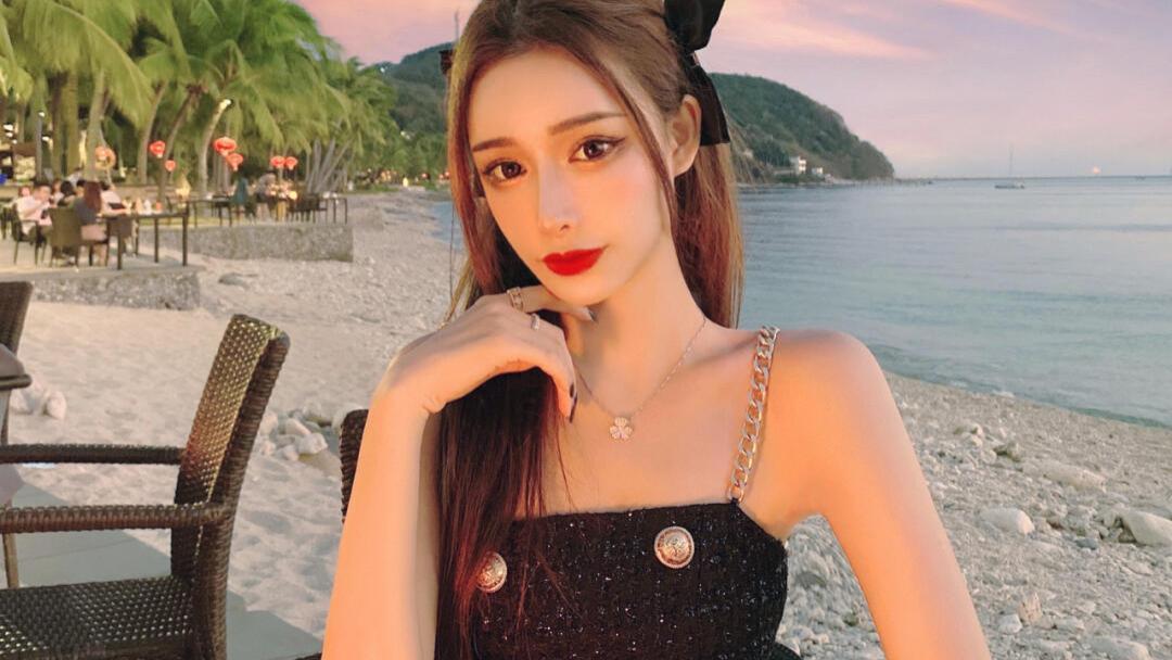 海边|海边日落女神范, 姐姐优雅端庄高冷温柔, 日落和美女更配哦