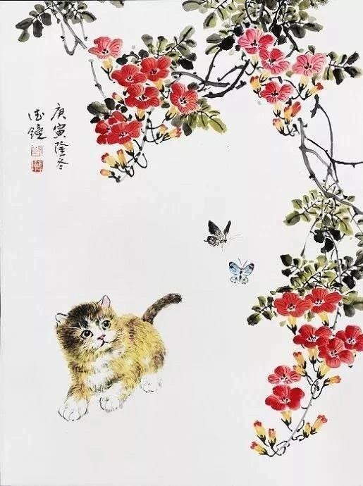 欣赏$春江水暖鸭先知——老画家邱德镜笔下的花鸟小品画欣赏