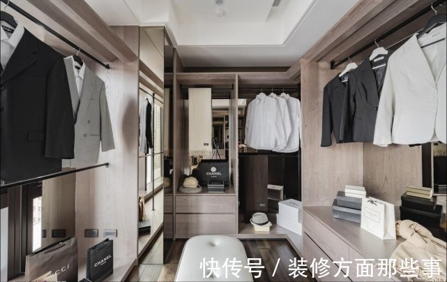 衣帽间|169平现代风三居室房,收纳设计和空间机能设计完美