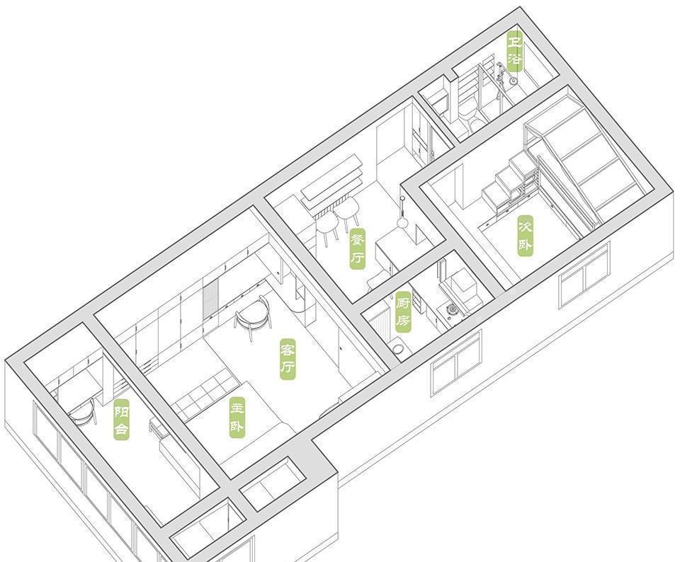空间|45㎡小户型学区房,爆改后“小中见大”,整个家被一眼望穿