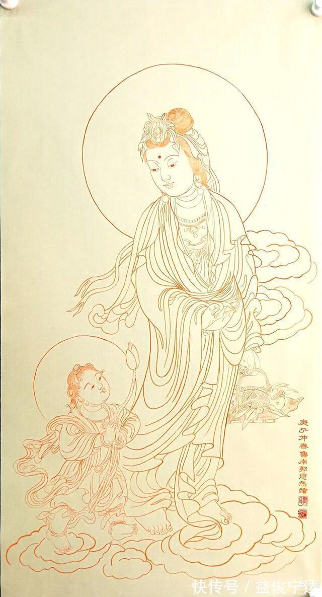 白描|实力派书画家郭思然先生,朱砂白描人物系列作品欣赏