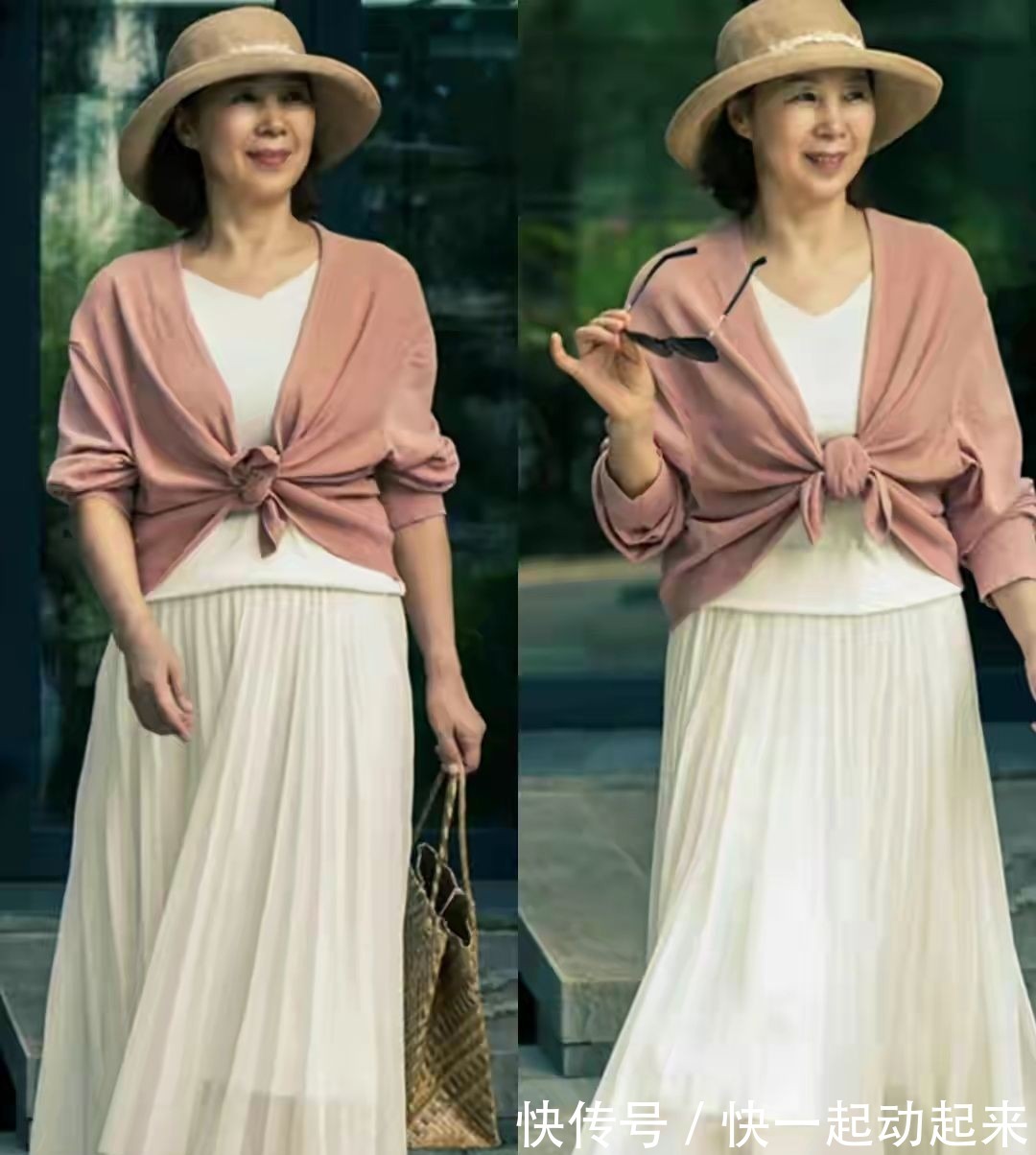 针织开衫 60岁微胖阿姨的穿搭真养眼,简单随意还显瘦,优雅时尚又显年轻