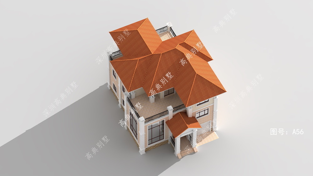 包工|简单的三层欧式别墅，户型方正大气，外观设计精巧。