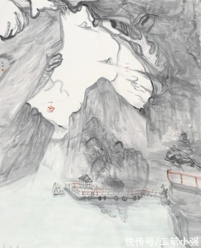 山水&匠心独运，冷暖自知。何微水墨山水欣赏