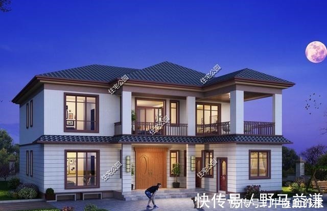 通透亮堂|回村盖房,这套14×15米户型火了,独立厨房配上凉亭就是好看!