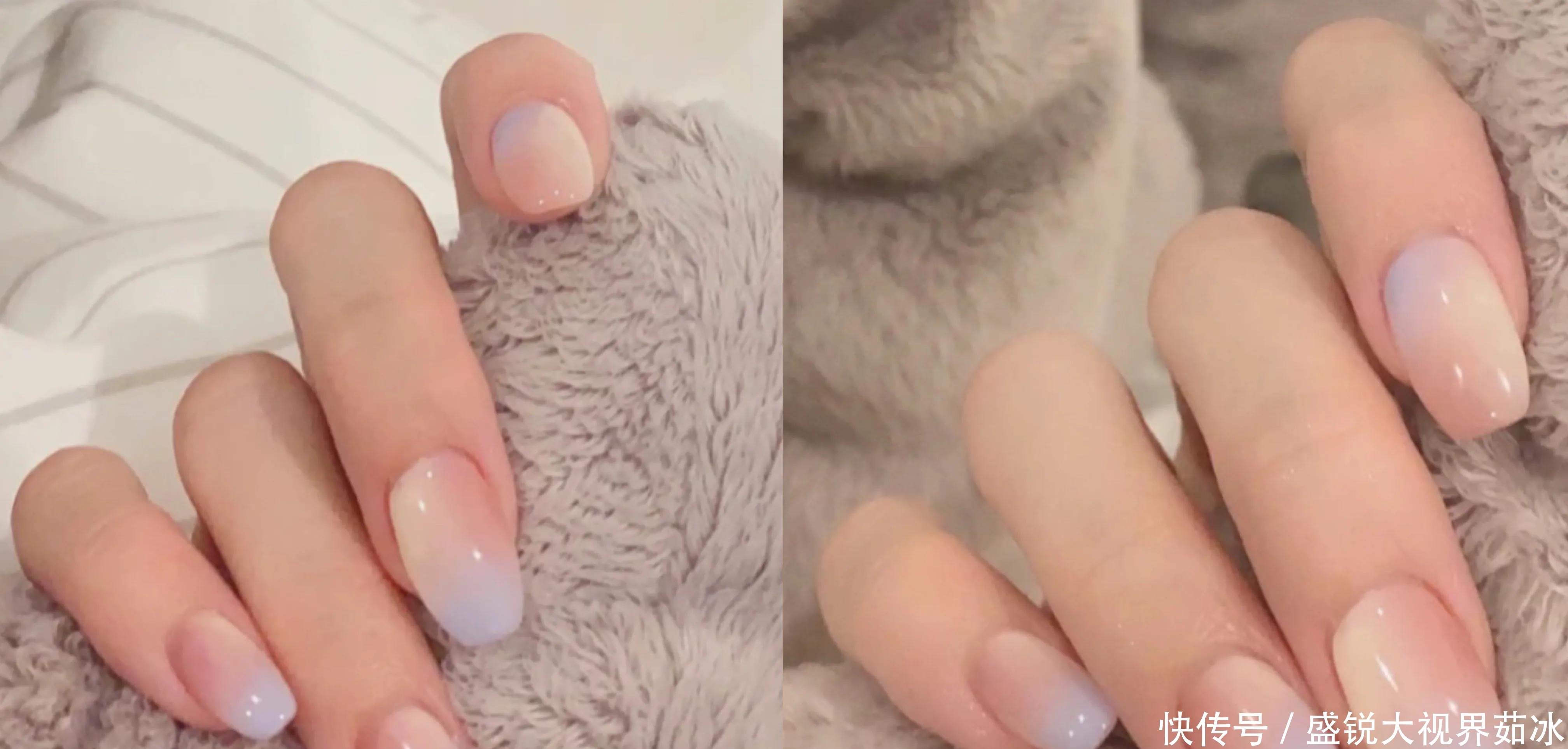 高级不撞款的晕染美甲,活泼可爱,冰淇凌样式软糯甜美!