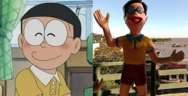 大雄|毀童年的哆啦A夢雕塑,充滿“智慧”的靜香,這胖虎你說能吃人我都信