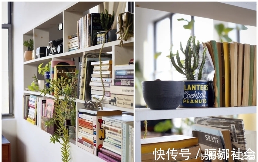 夫妻俩|夫妻俩住进83㎡阁楼公寓,书架墙当隔断,现代乡村风又暖又舒适