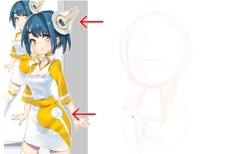 教学!可爱Q版人物画法教学!教你如何将正常比例的人物变成Q版人物!