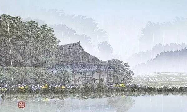 中国唐朝的斑斓山色水月之美