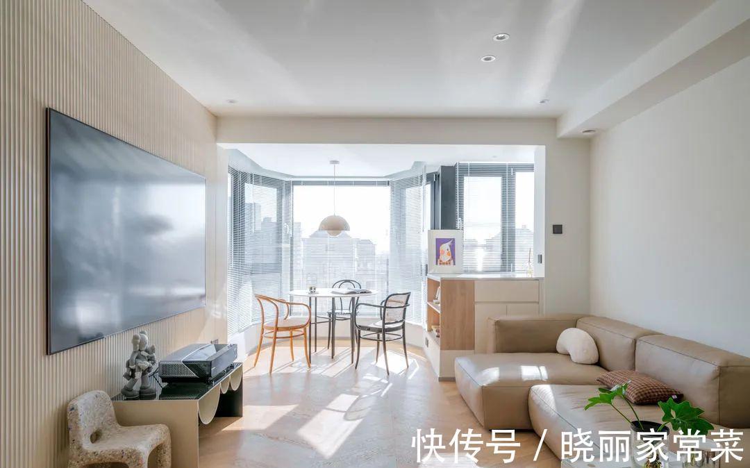 通顶柜|73㎡简约风小户型,餐厅设计在阳台,太有情调了!爱了爱了