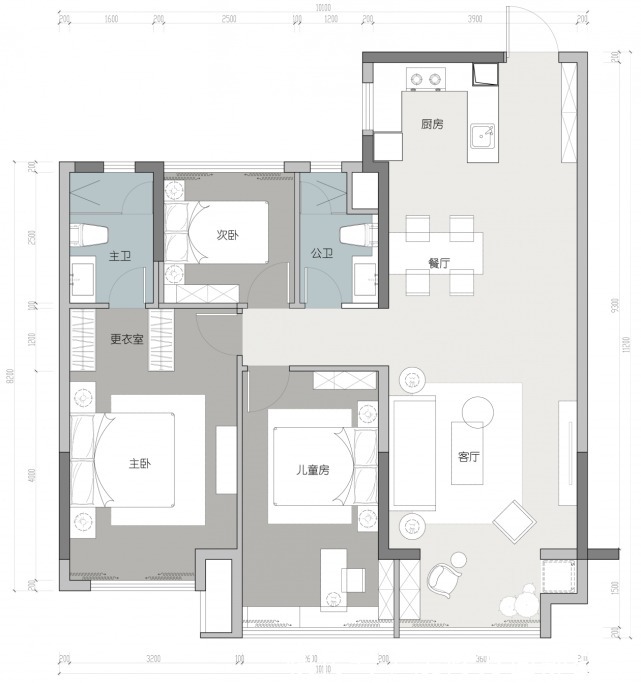 三居室|103平现代风三居室,一抹黄色给客厅带来了别样的活力