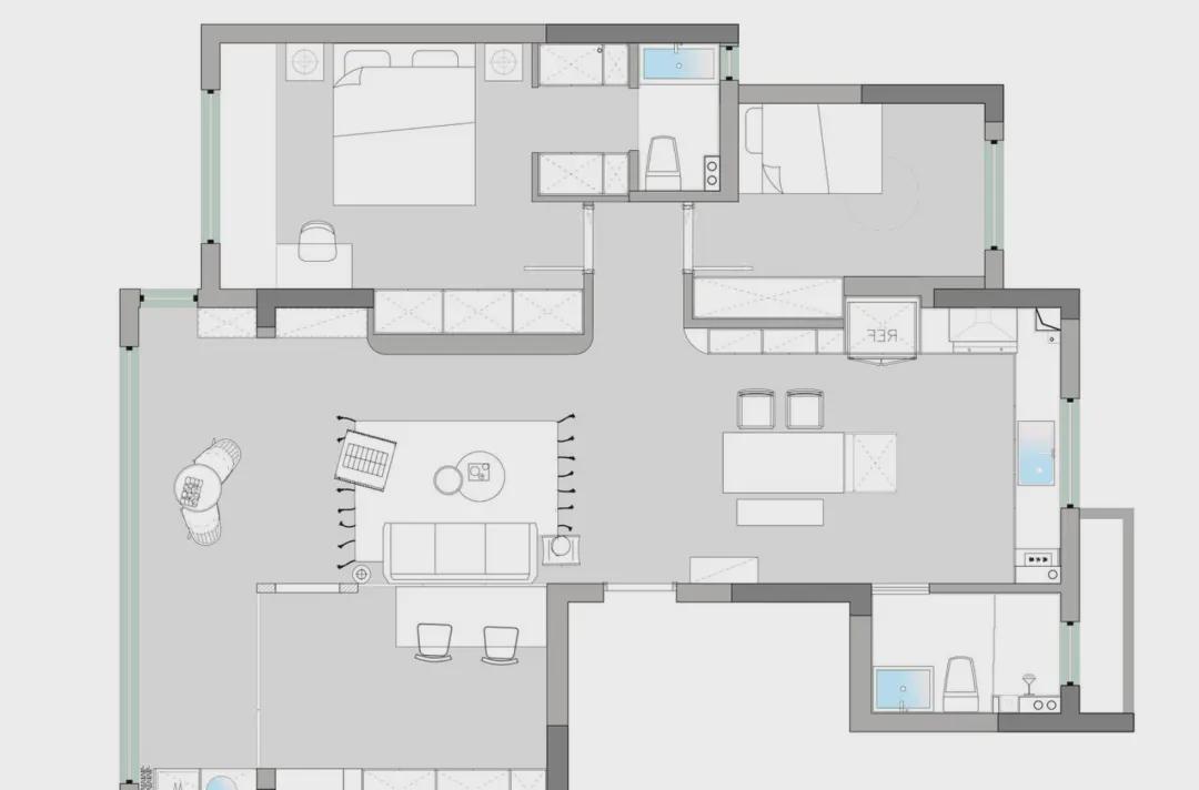 客厅|家里收纳位置少,建议墙体做错位处理,完工后既实用又显气质