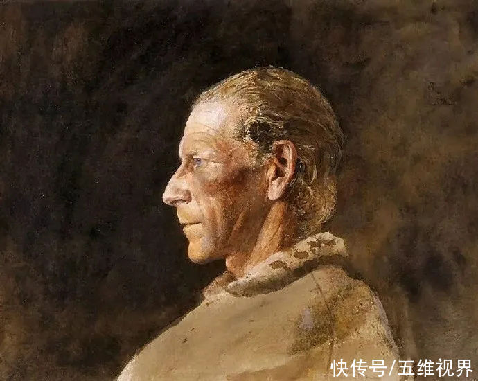 水彩|「名家作品」安德鲁·怀斯水彩侧面人像