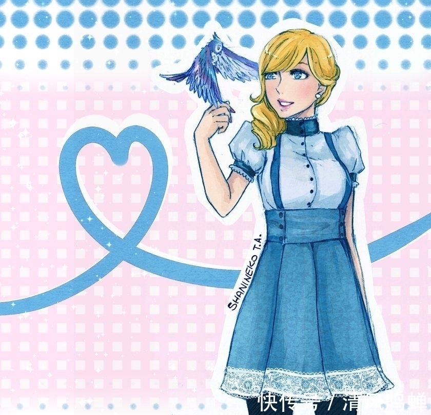 迪士尼公主&插画师将迪士尼公主绘成流行概念风格,使之充满少女活力