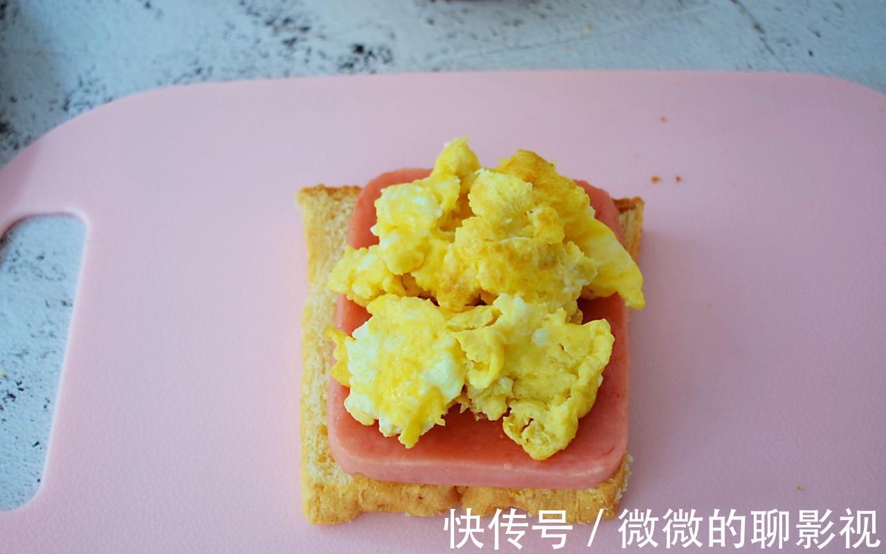吐司片|香浓可口的火腿蛋三明治,营养满满,制作简单