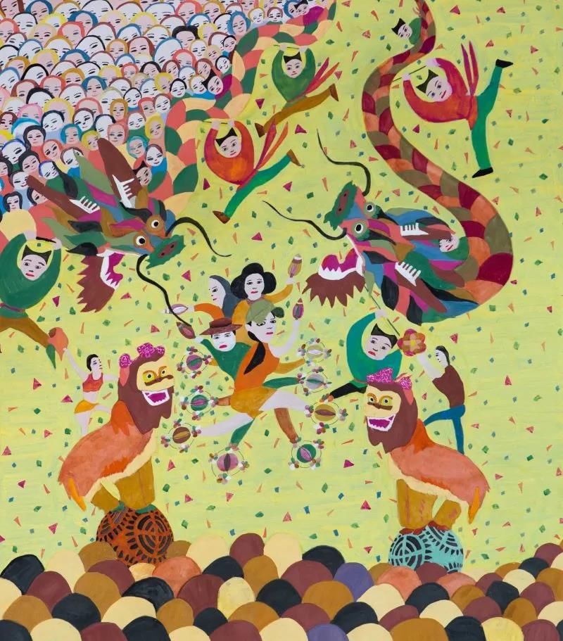 龙腾狮舞|文化走亲 云端悦展 嘉善姚庄农民画颂新时代