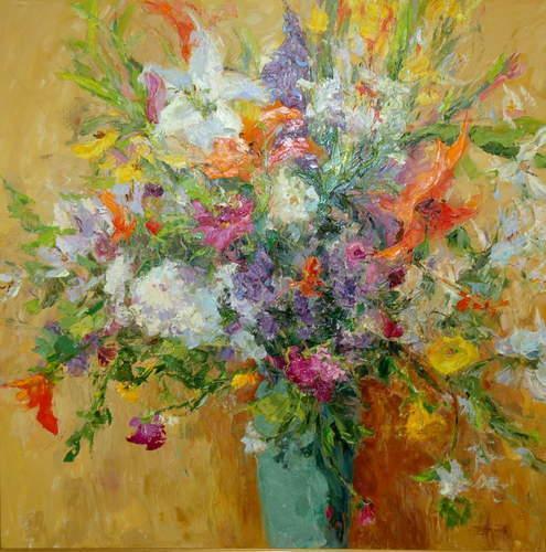 塔尔萨大学&窗外的景色 浓郁的色彩,戴安娜·恩斯沃思的风景油画