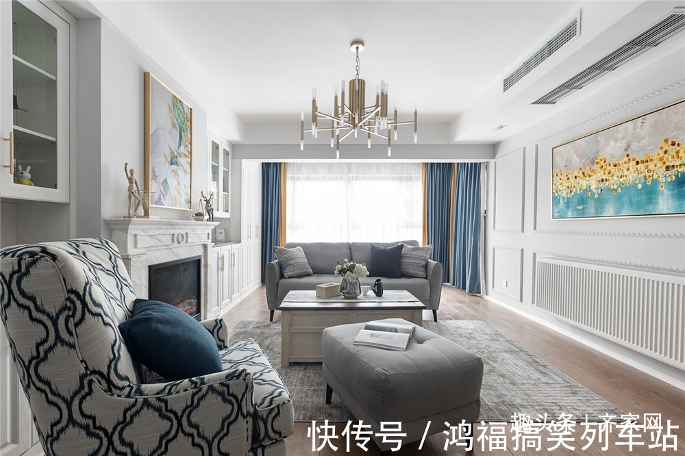 装饰画|136平美式轻奢，卧室金属球形吊灯，洗手间镜柜设计，创意又实用