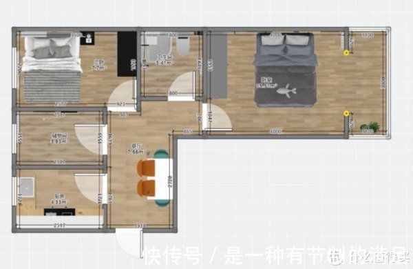 猪肝红|爆改43平小户型,不顾反对坚持主卧改客厅,完工后都说真香