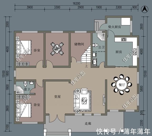 占地面积|堂屋+土灶,这才是农村自建房该有的样子,都说最后一套最美!