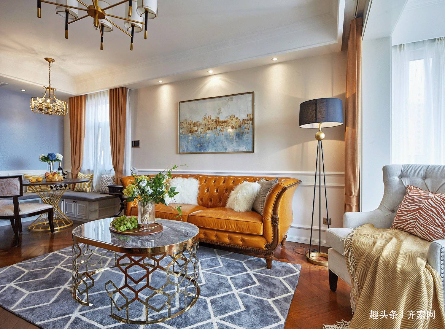 茶几|125㎡美式风，从茶几小景到装饰画，独有一番自然和自由的风味