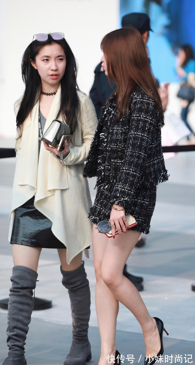 职业女性|初秋时节,粗花呢套装,搭配黑色高跟鞋,穿出职业女性的气质