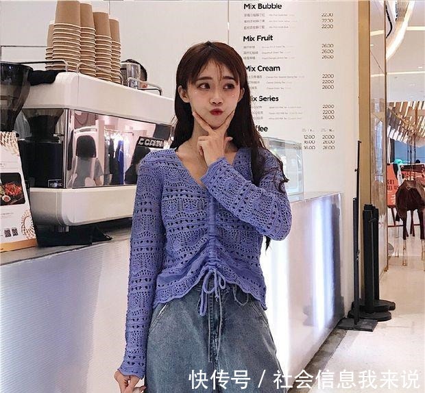 气质 秋季日常穿搭,气质镂空针织衫,更加迷人!