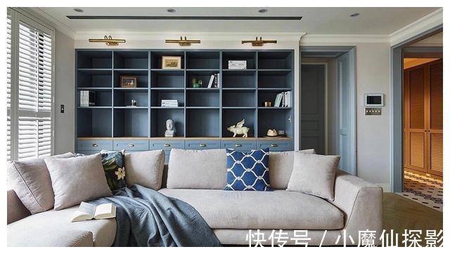 质感|她家的简约美式风格太漂亮了,巧用灰蓝色打造高级通透质感美宅!