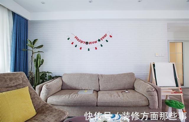 简约风|106平简约风三居室， ?? 电视背景墙很有个性并且简单又实用