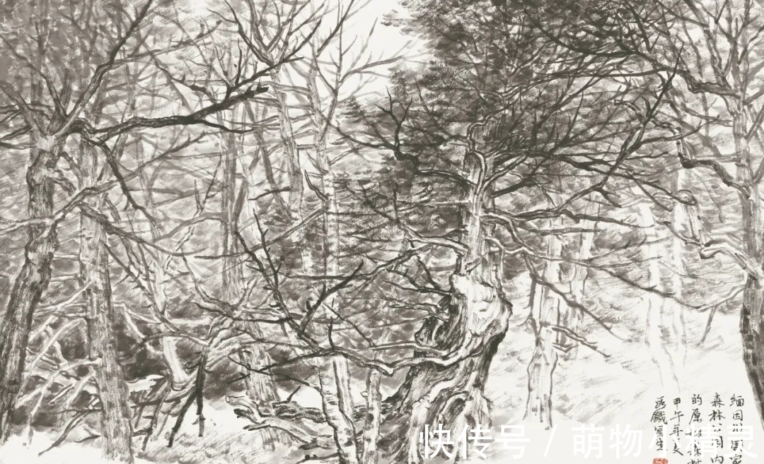 水画@段铁山水画，磅礴伟岸、气势宏大