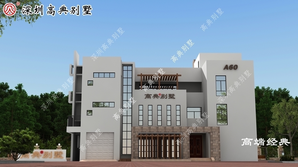 别墅|现代风格外观时尚,新颖,农村自建别墅新面孔