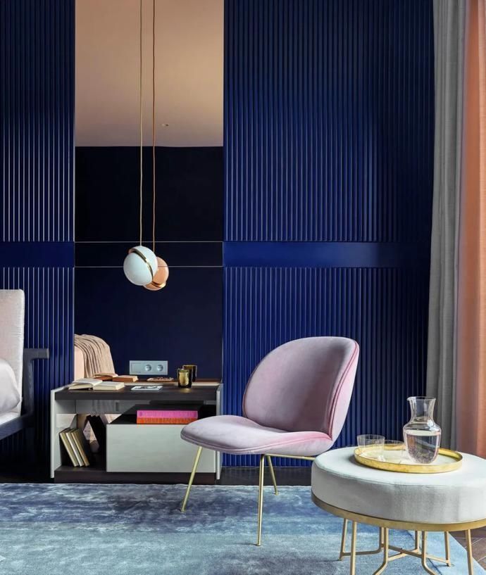 共存|海军蓝,复古与时尚并行的艺术画,简约的浪漫同经典共存