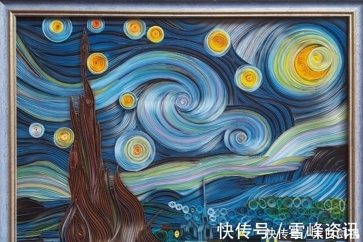 vesna rikic$卷纸也能变成艺术,艺术家用卷纸重现梵高《星月夜》,富有魅力