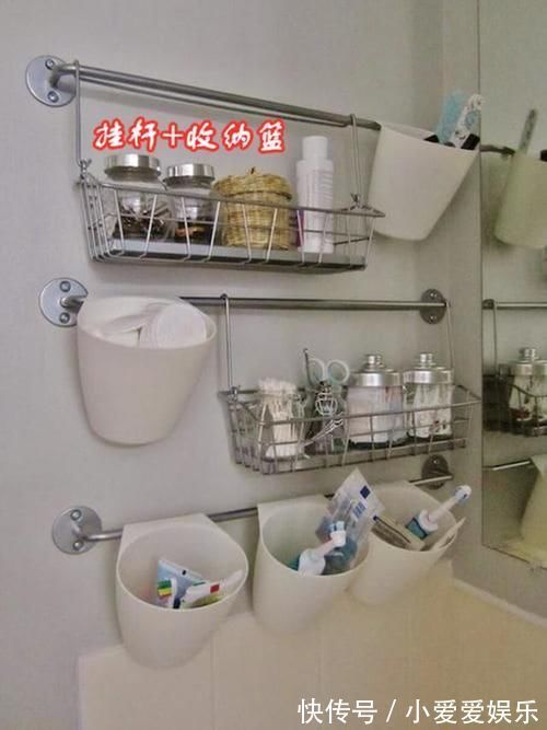 收纳|洗漱区打柜子不是唯一，侧边挖一排壁龛，化妆用品分类归纳整齐了