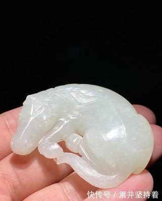 白玉!清 和田玉 白玉 玉马 卧马 把件 摆件