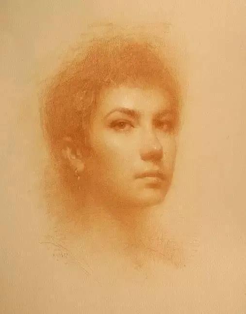 油画作品|好久没见过这么准的造型了,她的用色也超扎实!