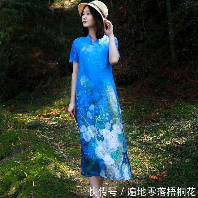 棉麻|时尚的棉麻连衣裙,四五十岁女穿,显得温文尔雅