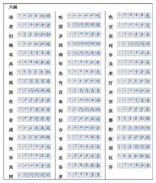 小学一二年级700个汉字的正确书写顺序（建议收藏）！