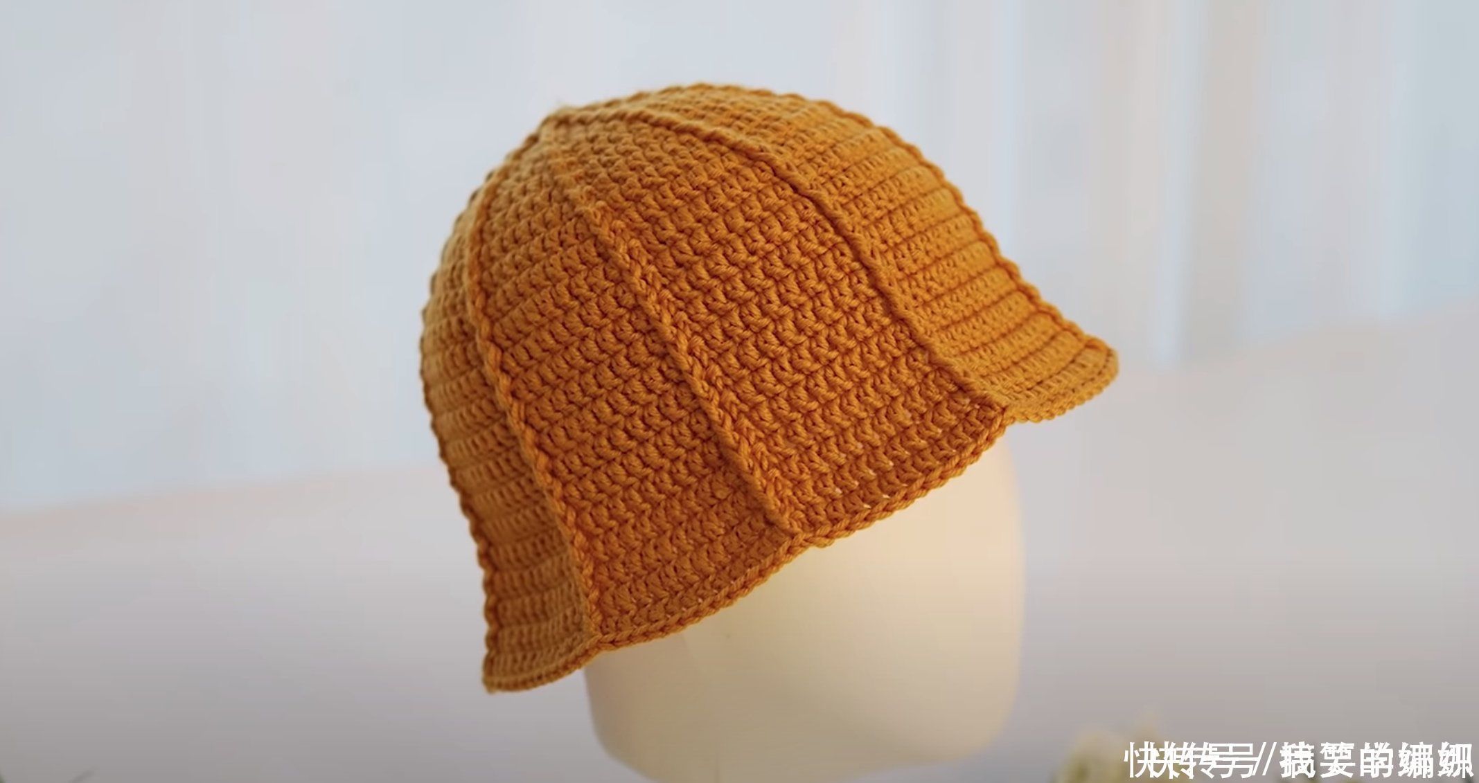 冬夏都可戴的一款帽子,只需换不同的线来钩,出行携带方便可折叠