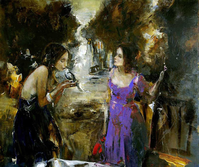 谢尔盖$乌克兰画家谢尔盖 瑞斯里什柯的油画,别有风味!