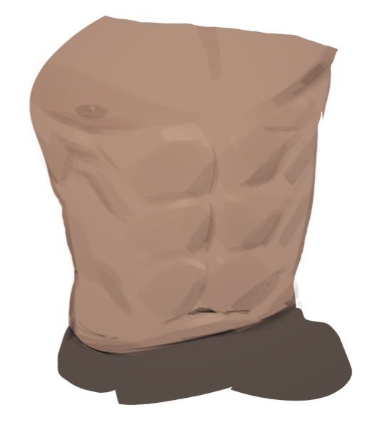 线稿|练不出腹肌我们可以画腹肌!教你腹肌上色的画法技巧!