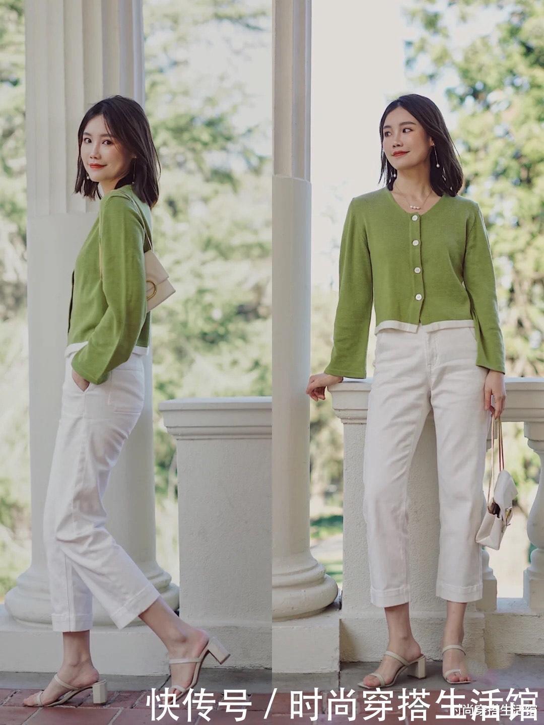 穿搭|这才是教科书级别的“白裤子”搭配,清爽又减龄,谁穿谁美
