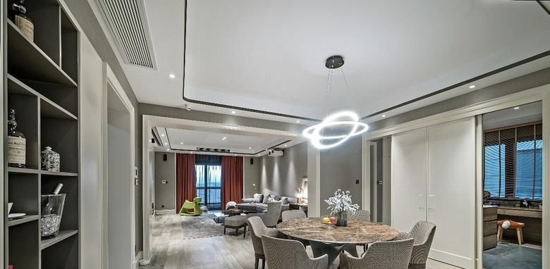 多功能房|她家220㎡,面积大还好看,室内高级灰有质感,简约设计干净大气