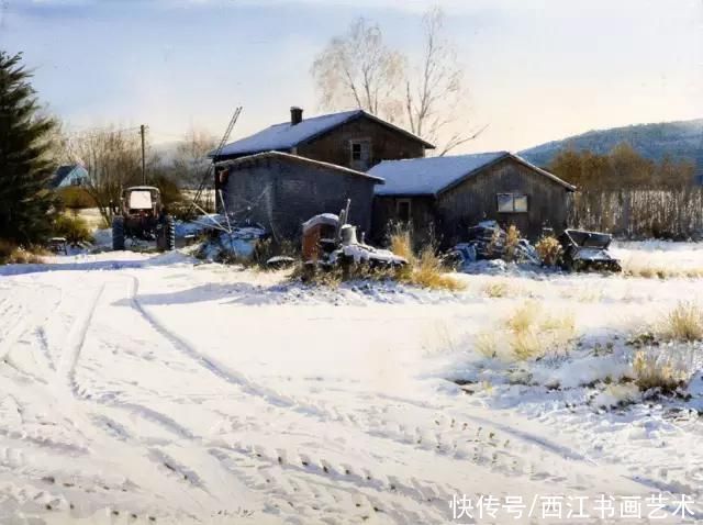 克拉科夫$这位瑞典水彩画家把海边的石头质感画得好极了