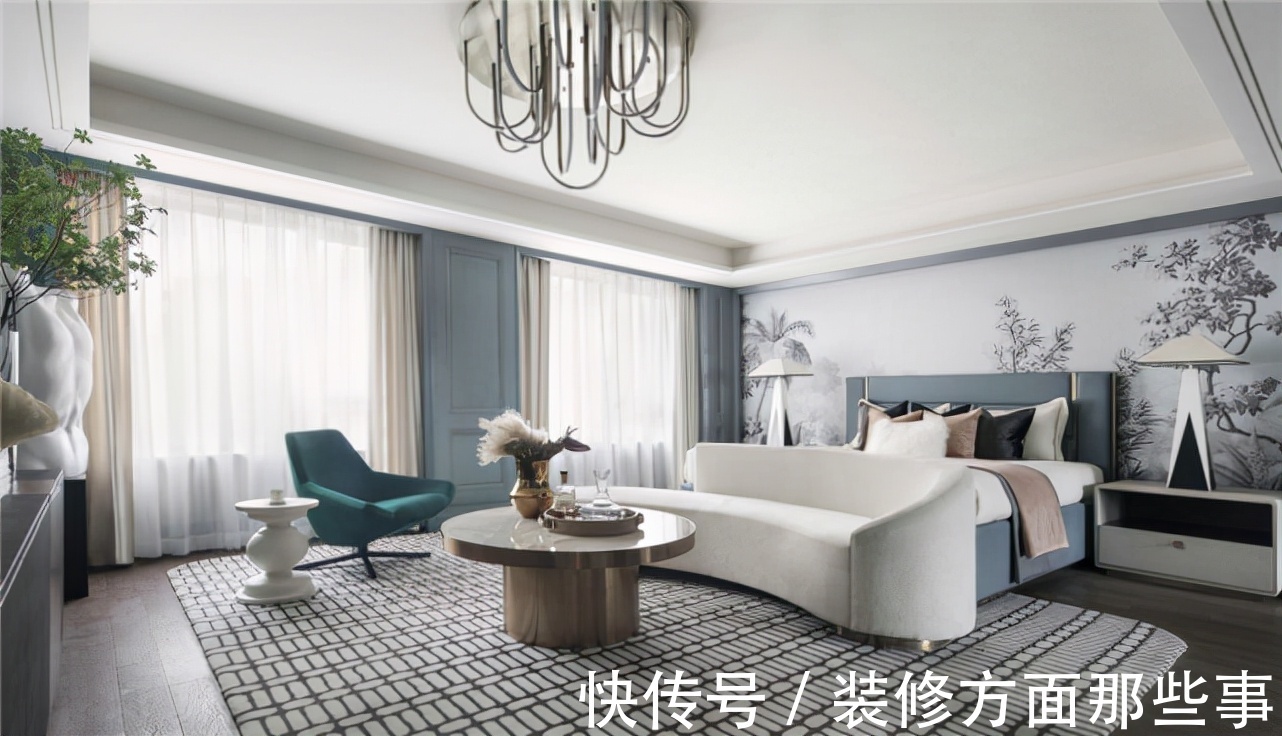 法式风|458平?法式风别墅设计,经典图案的黑白元素,点燃了空间氛围