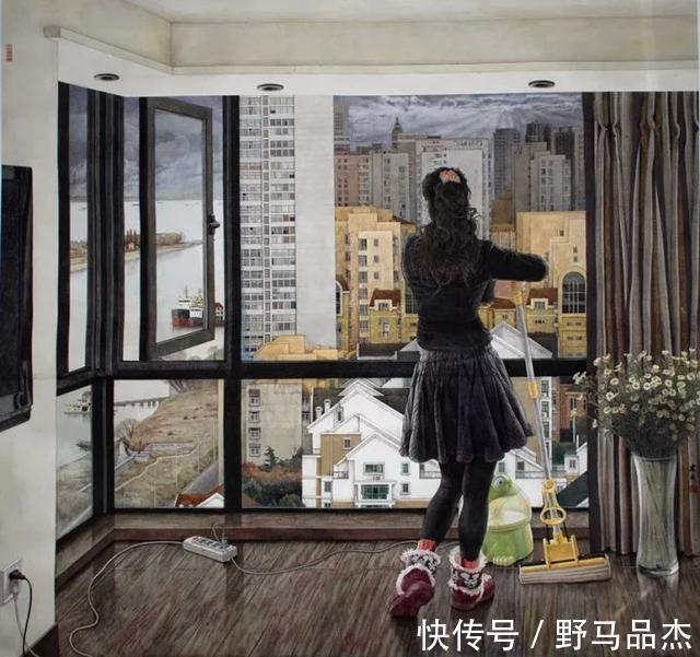 晚风|中国著名画家桑建国工笔人物画作品欣赏