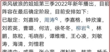 名单|《浪姐3》名单曝光,阵容颇为豪华,网友却称不可信