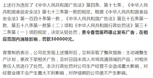 香雪制药|这款凉茶，罚款！召回