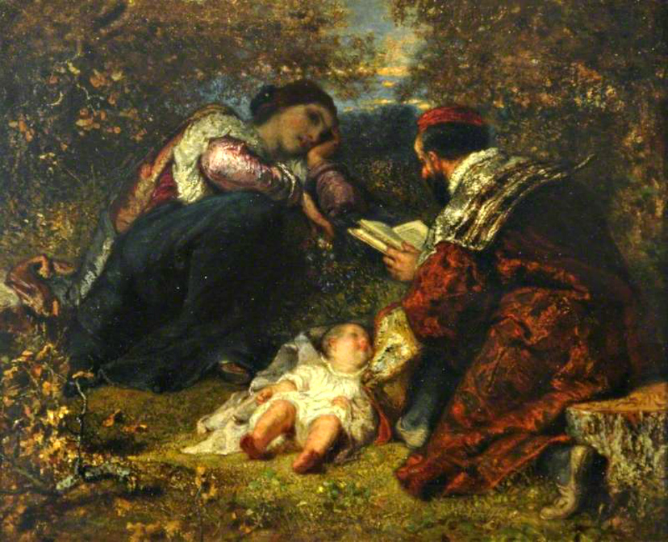 安托万!法国画家亨利·查尔斯·安托万·男爵嬉闹的生活人物油画